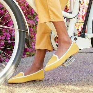 BIRDIES THE BLACKBIRD FLATS MUSTARD CREAM SLIP-ON LOAFERS SHOES WOMENS SIZE 10.5